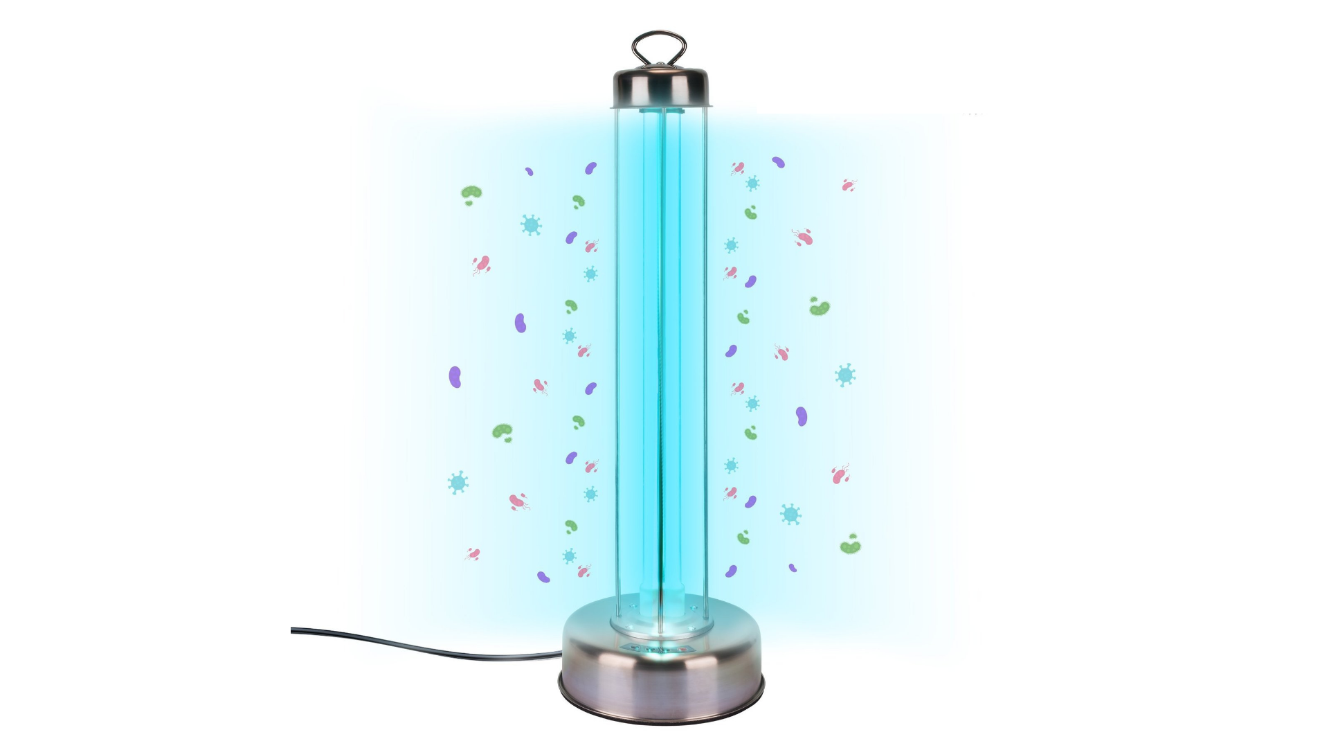 Ultraviolet light sanitizer lamp with a 100 watt UV-C bulb
